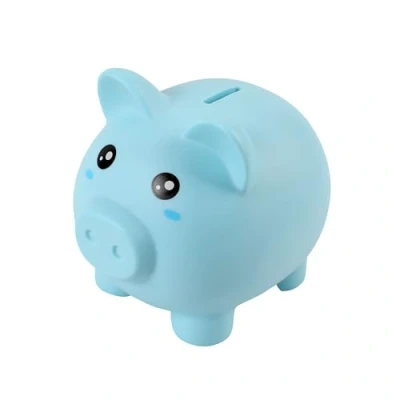 Imagen de I TOTAL® Hucha Divertida Decorativa/Monedero de plástico Resistente (Light Blue Piggy)
