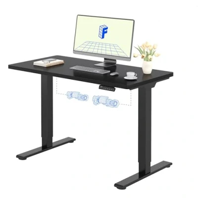 Imagen de FLEXISPOT 120X80cm Escritorio Elevable Eléctrico con Tablero Entero, Standing Desk, Mesa de 4 Opciones Memoria Inteligente para Oficina y Hogar(Negro)