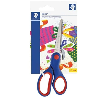 Imagen de Staedtler Noris Club 96517NBK Tijeras para niños (17 cm, mango ergonómico, acero inoxidable)
