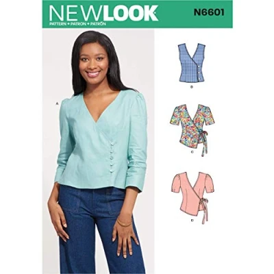Imagen de New Look N6601 Pattern Camiseta para Mujer, Papel, Blanco, varias tallas