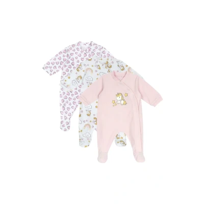 Imagen de Chicco, Pelele Bebé para Niño y Niña, Conjunto de 3 Peleles Algodón 100% con Pies Abertura Cómoda, Ropa 0 Meses, Ideas Regalo Nacimiento