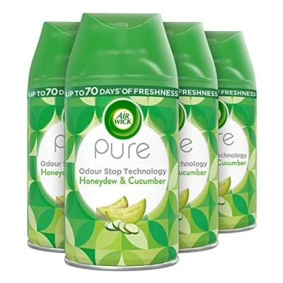 Imagen de AirWick Air Wick Freshmatic, Gotas de miel y Pepino, 250 ml (Paquete 4)