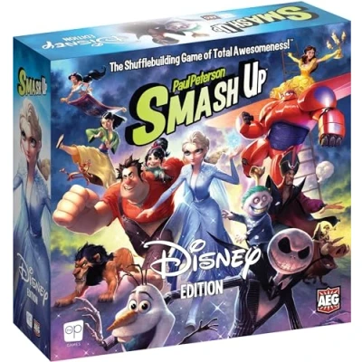 Imagen de USAopoly The OP Games Smash Up: Disney Edition Featuring Characters from Frozen, Big Hero 6, Lion King, Aladdin, Nightmare Before Christmas, &amp; More Standalone Up Game