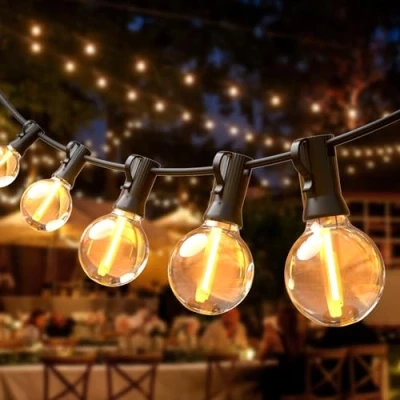 Imagen de Guirnalda Luces Exterior, 10M/35Ft Cadena de Luz, G40 Guirnaldas Luminosas Exterior y Interiores con 25 + 3 Globe LED Bombillas, Perefcto para Jardín Patio Fiesta Cafe