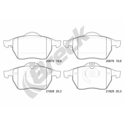 Imagen de BRECK 21829 00 701 Juego de pastillas freno preparado para indicador desgaste OPEL: Astra G CC, Vectra B Berlina, Calibra A, SAAB: 9 5 Berlina