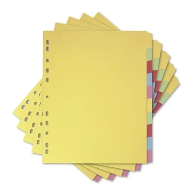 Imagen de Elba Separadores de archivos tarjetas A4+ (extra ancho), 10 partes, surtidos, 5 paquetes