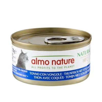 Imagen de almo nature HFC Natural Megapack Alimento húmedo para Gatos Atún con Almejas (6 latas de 70 g)