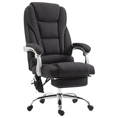 Imagen de CLP Silla De Oficina Masaje Pacific Tapizada En Tela I Escritorio Relax Regulable Altura &amp; Giratorio, Color:Negro