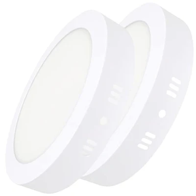 Imagen de LED ATOMANT Pack 2x Plafon Redondo Superficie 28W, Color Blanco Calido (3000K), 2500 lumenes, Diametro 220mm