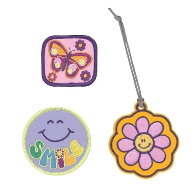 Imagen de LÄSSIG Juego de colgantes y parches (3 piezas) con cierre a presión/School Patches Set Flowers
