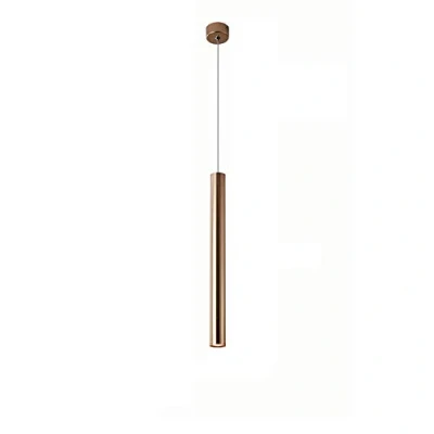 Imagen de Naiyn Lámpara colgante LED creativa moderna barra de dorada Proyector cilíndrico tubo largo techo altura ajustable para iluminación isla cocina