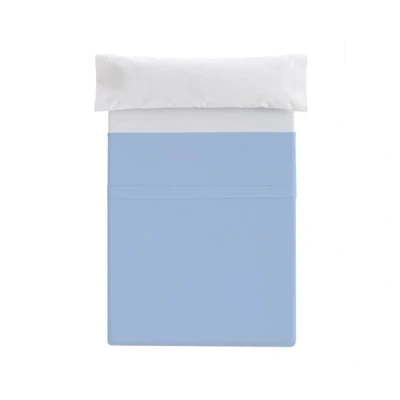 Imagen de Donegal Collections Sabana Encimera Cama 180, Color Azul Celeste. Ropa de Microfibra Extra Suave 50% Algodón Poliéster, Sin Arrugas y Alta Durabilidad Confort