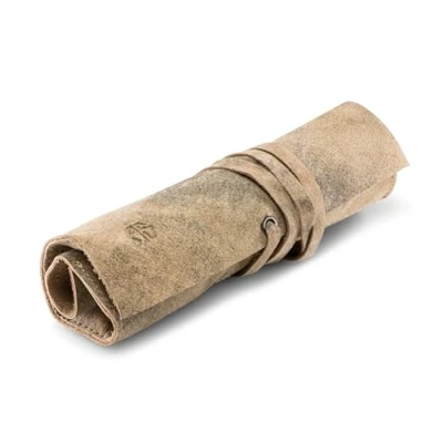 Imagen de Angus Stoke Leonardo Estuche enrollable de piel para lápices, pinceles y accesorios, Beige Antiguo, Carpeta bolígrafos
