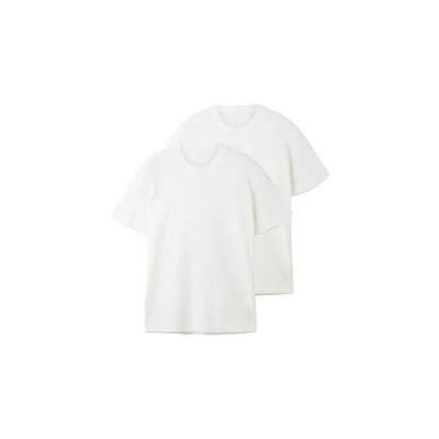 Imagen de TOM Tailor MIT V Ausschnitt IM Doppelpack Camiseta básica, Hombre, Talla: Small, White