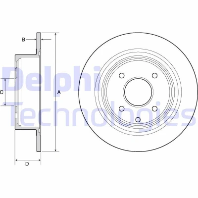 Imagen de DELPHI BG4666C Disco de freno 292 9 4 macizo revestido sin procesar cojinete rueda, anillo sensor ABS NISSAN: Tiida Berlina, Hatchback