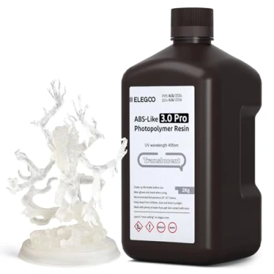 Imagen de ELEGOO ABS Like 3.0 Pro Resina Transparente 2000g, Impresora 3D mejorada para una Mayor Resistencia al Calor y a los Arañazos, Compatible con la Mayoría de