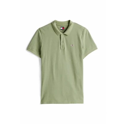 Imagen de Tommy Jeans TJM Slim Placket Polo Ext Dm0dm20676 Polo, Green (Aruba Green), XL para Hombre