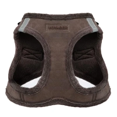 Imagen de Voyager arnés de Felpa para Perros pequeños y medianos, Suave, Chaleco Gamuza Chocolate, Talla S (Pecho: 14.5 16 Pulgadas)