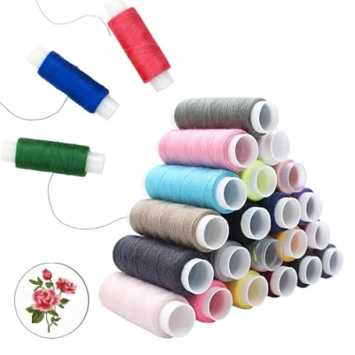 Imagen de 24 Rollos Hilos,Hilos de Coser,Hilos Coser para Maquina,Bobinas Hilo,Hilos Maquina Coser,Set Hilos Coser,de Poliéster,para a Mano y Máquina,Coser Diario,Bordar