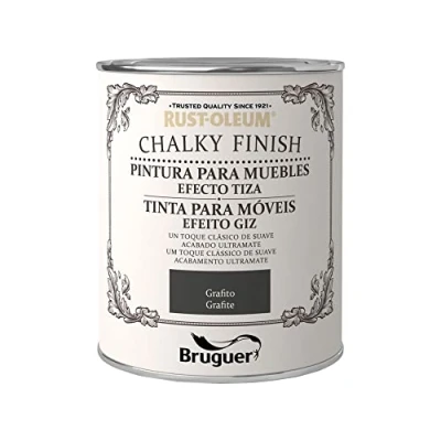 Imagen de Rust Oleum Bruguer Chalky Finish pintura para muebles Grafito 750 ml