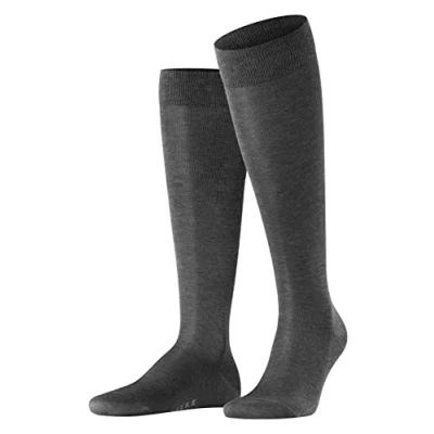 Imagen de FALKE Tiago M Kh algodón fil d&#039;Écosse sostenible lisos 1 par, Calcetines largos Hombre, Azul Dark Navy 6375, 39 40