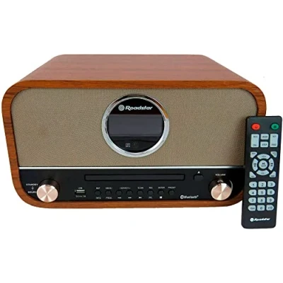 Imagen de Roadstar HRA 1782NBT Equipo de Música Vintage, Radio Digital FM, Reproductor CD MP3, Bluetooth, USB Grabación y Reproducción, AUX IN RCA, Mando a Distancia, Conexión Auriculares, Retro, Madera