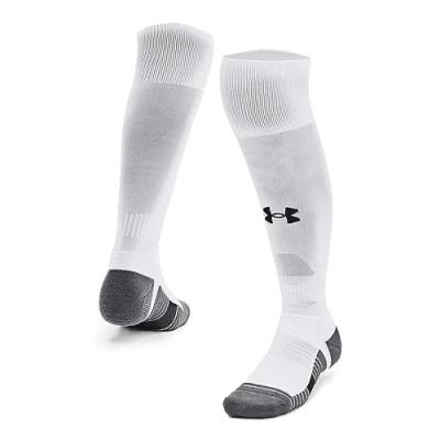 Imagen de Under Armour UA Magnetico 1pk OTC calcetines largos unisex, deportivos de comprensión hasta la rodilla, color blanco/gris campo/negro