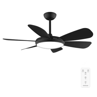 Imagen de Cecotec Ventilador de Techo con luz EnergySilence Aero 5200 Black Pro 36 W Motor DC y 52 Pulgadas, LED, Mando a Distancia, Temporizador, 6 aspas Modo Winter Summer