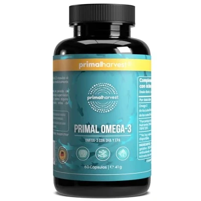 Imagen de Primal Omega 3 Fish Oil de Harvest Suplemento con ácidos grasos EPA y DHA, así como Vitamina E, para hombres mujeres, 60 cápsulas (1)