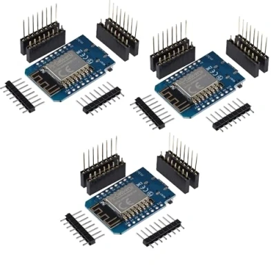 Imagen de AZDelivery 3 x D1 Mini NodeMcu con ESP8266 12F conector USB C WiFi Módulos CH340G Lua compatibles Arduino, incluye libro electrónico