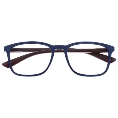 Imagen de OPULIZE Max Gafas de Lectura Marco Rectangular Clásico Grande Azul Marino Mate con Brazos Granate Unisex Hombres Mujeres Bisagras Resorte R78 3 +1.00