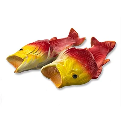 Imagen de UNIQSTORE Tricky Fisch Sandalias con forma de pescado, zapatillas estar por casa creativas, estilo pez, para la playa, calzado inspirado en peces, hombre, multicolor, 44/45 EU