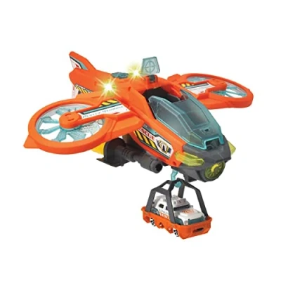 Imagen de Dickie Toys Rescue Hybrids, Helicóptero Sky Patroller, 35cm, Avión de Rescate con Alas Plegables y Función Pulverización Agua, Adecuado a Partir 3 años. (203794000)