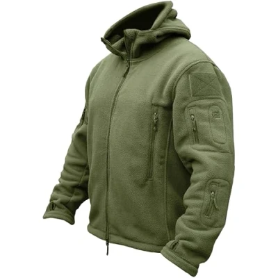 Imagen de TACVASEN Chaqueta Militar Caliente para Hombre a Prueba de Viento Fleece Jacket Verde