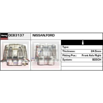 Imagen de DELCO Remy DC83137 Pinza de freno Fundición acero Remanufactured FORD: Transit Mk5 Camión plataforma/Chasis, Furgón