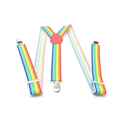 Imagen de Aries Boutique (ARCO IRIS) Tirantes elásticos multicolores, RAINBOW, unisex universal, accesorios de moda. Diseño arco iris.