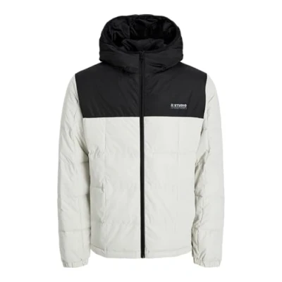 Imagen de JACK&amp;JONES PLUS Jjben Square Hood Jacket Pls Chaqueta, Moonbeam/Detail:Blocking, XXXXL para Hombre