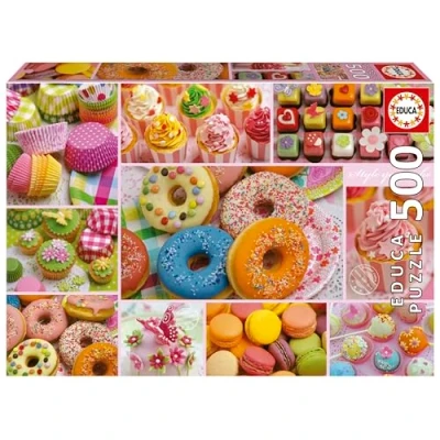 Imagen de Educa Collage de Dulces Puzzle 500 Piezas para Adultos. Medidas: 48 x 34 cm. Incluye Cola Fix Puzzle. A Partir 11 años (19904)