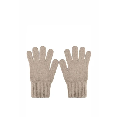 Imagen de Vivisence Invierno Guantes Para Mujeres De Cinco Dedos Con Ribete Ancho Hechos Hilo Cálido Lana Perfectos Los Días Fríos Invierno, Beige,Talla Única