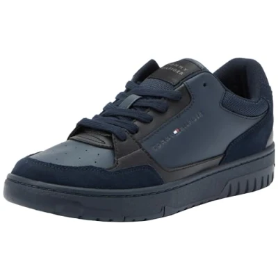 Imagen de Tommy Hilfiger TH Basket Core LTH Mix FM0FM05058, Zapatilla con Suela Cupsole Hombre, Azul (Desert Sky), 40 EU