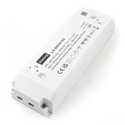 Imagen de illuburg Transformador LED 24V Regulable TRIAC 12W 50W para Tira Alimentador Fuente de Alimentación