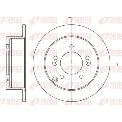 Imagen de REMSA Disco de freno HYUNDAI: Tucson, KIA: Sportage II Eje trasero 262mm 10mm 5 macizo 6766.00 5841139500,BDM718210,DCA676600 Discos freno,