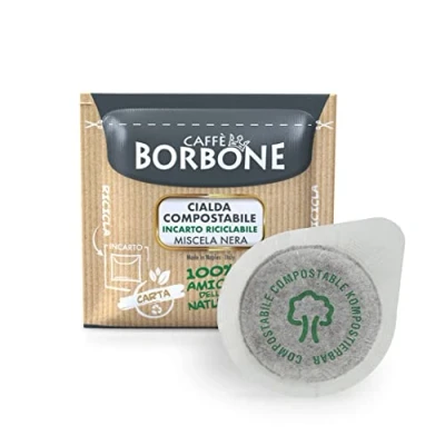 Imagen de Caffè Borbone Cápsulas Compostables, Mezcla de Café Negra 100 Compatibles con el Sistema ESE Papel 44 mm