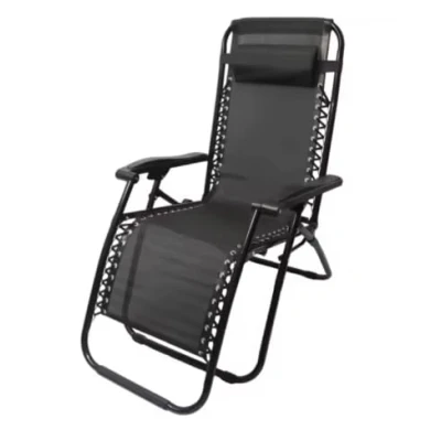 Imagen de ARBUTUS Tumbona de Jardín Plegable y Reclinable, Hamaca con Cojín Cómoda Resistente para Terraza, Camping Patio (1, Negro)