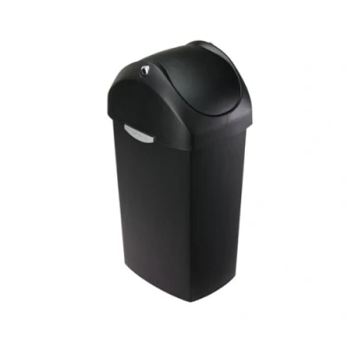 Imagen de simplehuman CW1333 cubo con tapa basculante, plástico negro, 60 L