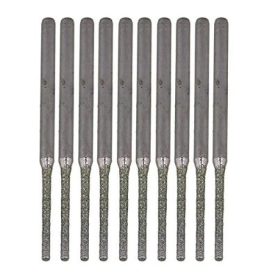 Imagen de Lote de 10 brocas extensoras con punta plateada diamante, BQLZR, para taladrar agujeros sobre minerales, perlas, ágatas o joyas, plateado, BQLZRN30151