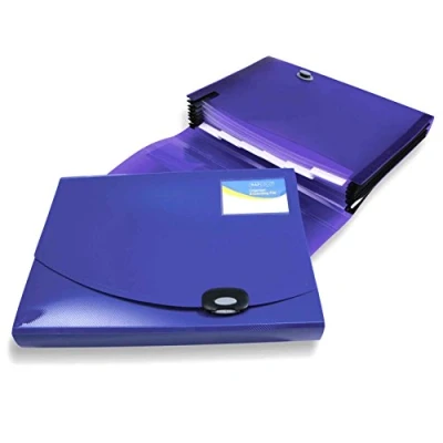 Imagen de Rapesco 0675 Carpeta Archivadora Tipo Acordeón con 7 Compartimentos, A4+, Azul