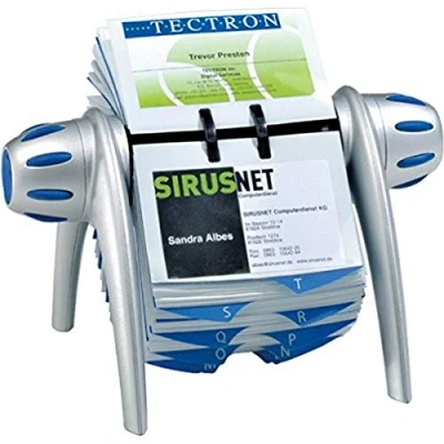 Imagen de Durable 241723 Visifix Flip Vegas, para 400 tarjetas de visita, índice A Z, plata