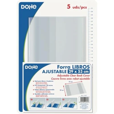 Imagen de DOHE 91431 Pack de 5 cubiertas protectoras libros y cuadernos, 53 x 29 cm