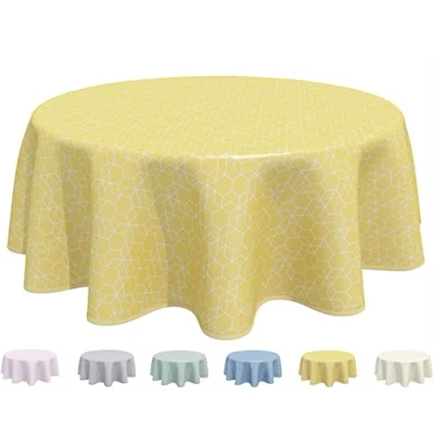 Imagen de Home Direct Hule redondo de PVC, fácil limpiar, 160 cm, color amarillo